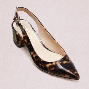 NWT Kate Spade mika patent tortoise heel pumps